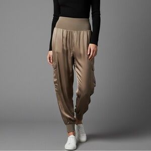 CINQ A SEPT Tous Les Jours Giles Cupro Satin Cargo Jogger Pants Size Large